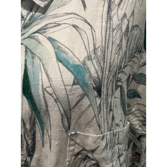 NWT Caribbean Isle Breeze Cotton Linen Short Sleeve Button Down Woven Shirt 4XB - Picture 11 of 12